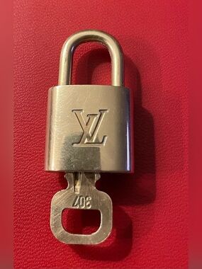 Louis Vuitton Brass Gold-Tone Padlock and Key